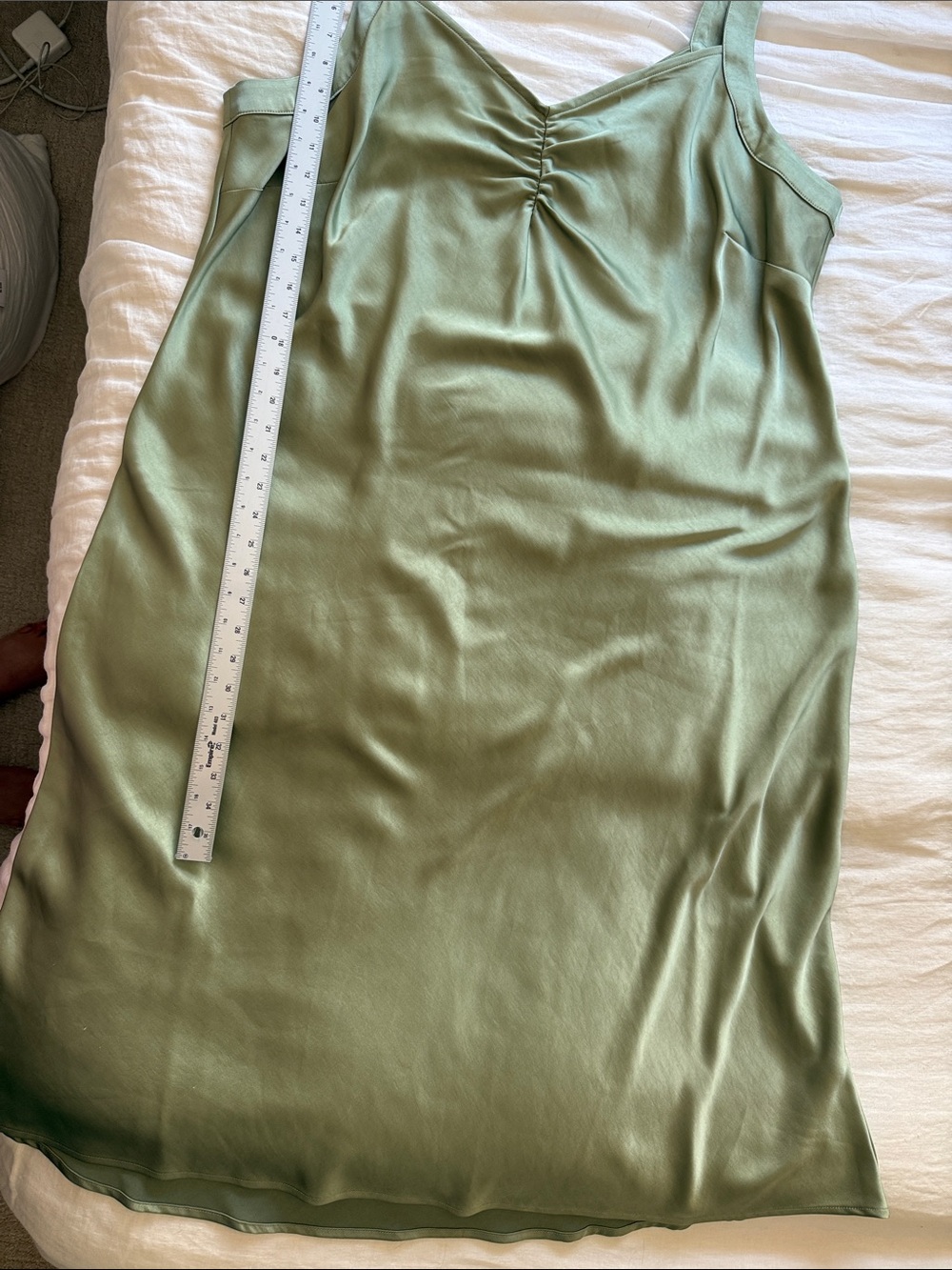 Ava & Viv Sage Green Satin Strappy Midi Dress Size 2X Wedding Guest Homecoming - Picture 8 of 9